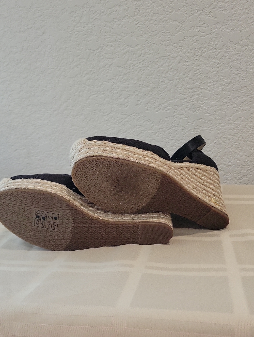 Michael Kors Black Espadrille Wedge Sandals with Ankle Strap - Picture 7 of 9